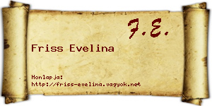 Friss Evelina névjegykártya